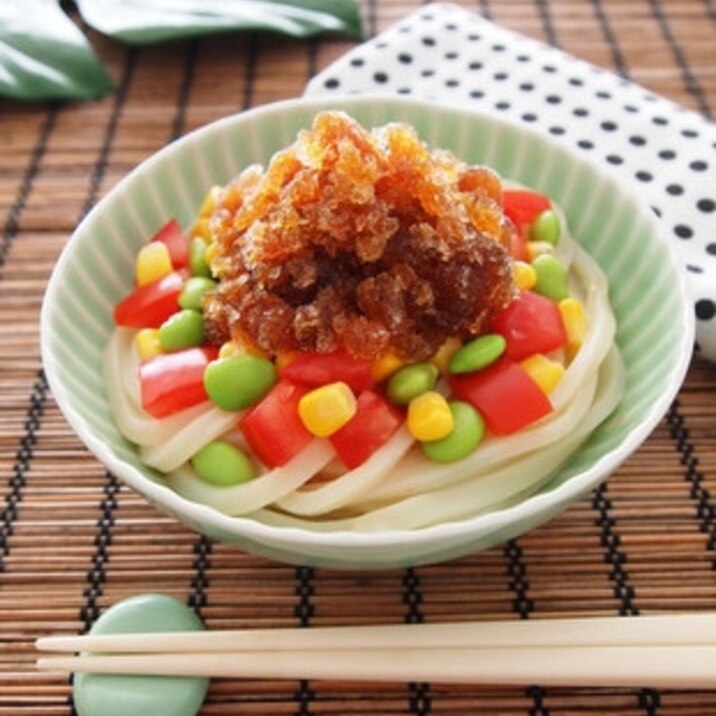 夏野菜の氷うどん